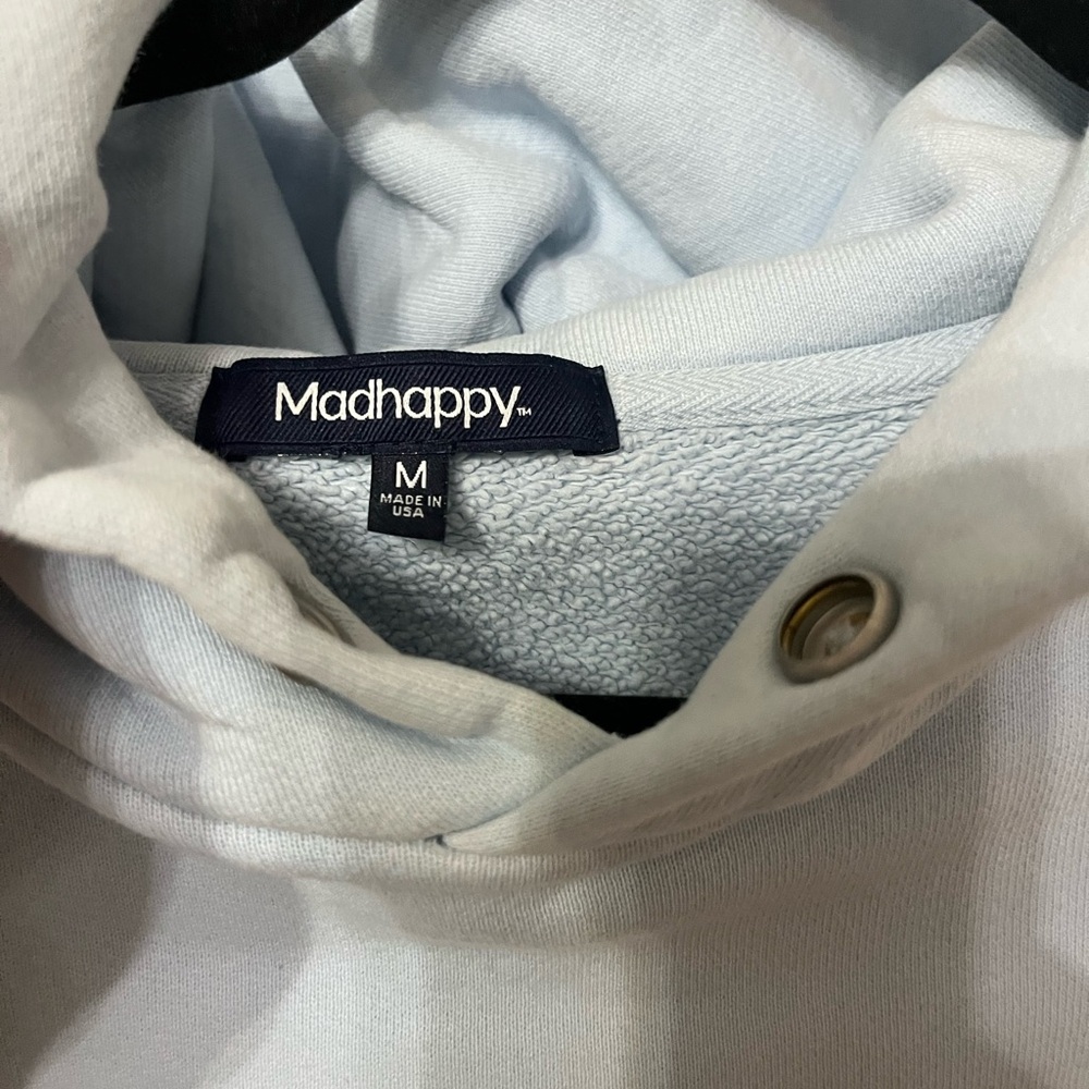 MADHAPPY Campus Snap Fleece Hoodie size medium oversized - Picture 6 of 8